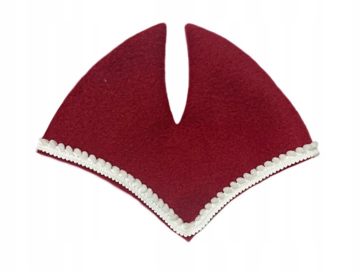 ŚWIĄTECZNE NAUSZNIKI DLA HOBBY HORSE A3 - BORDO, POMPONIKI