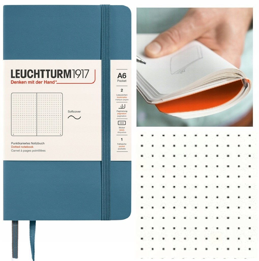 LEUCHTTURM1917 Notatnik Notes A6 Kropka bullet journal w kropki STONE BLUE