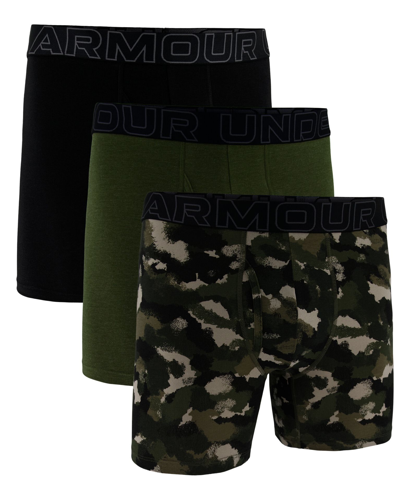 Bokserki męskie Under Armour Perf Cotton Nov 6in 3Pack Green XXL