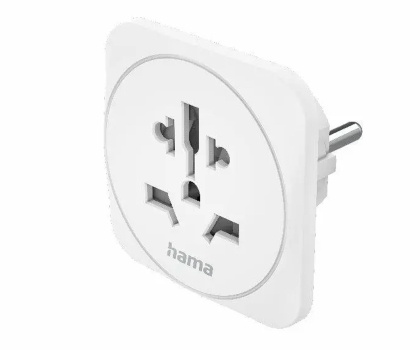 Hama ADAPTER PODRÓŻNY GNIAZDO UNIWERSALNE -> WTYK EU BIAŁY