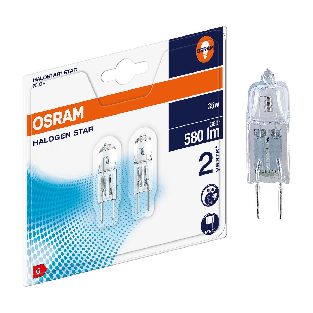 Żarówka Halogen Star GY6.35 2 szt. 580 lm Osram