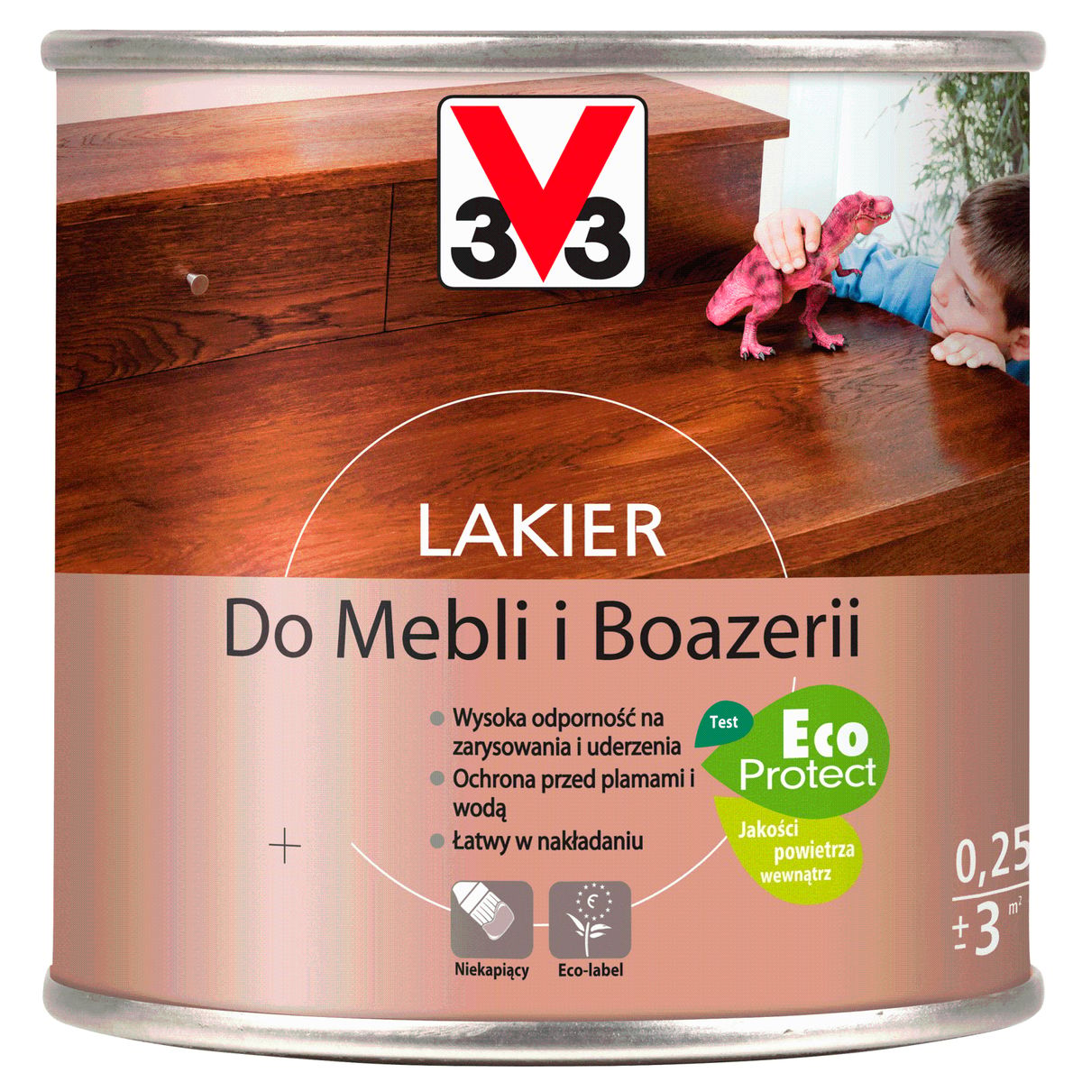 Lakier DO MEBLI I BOAZERII 0.25 l Dąb średni Połysk V33