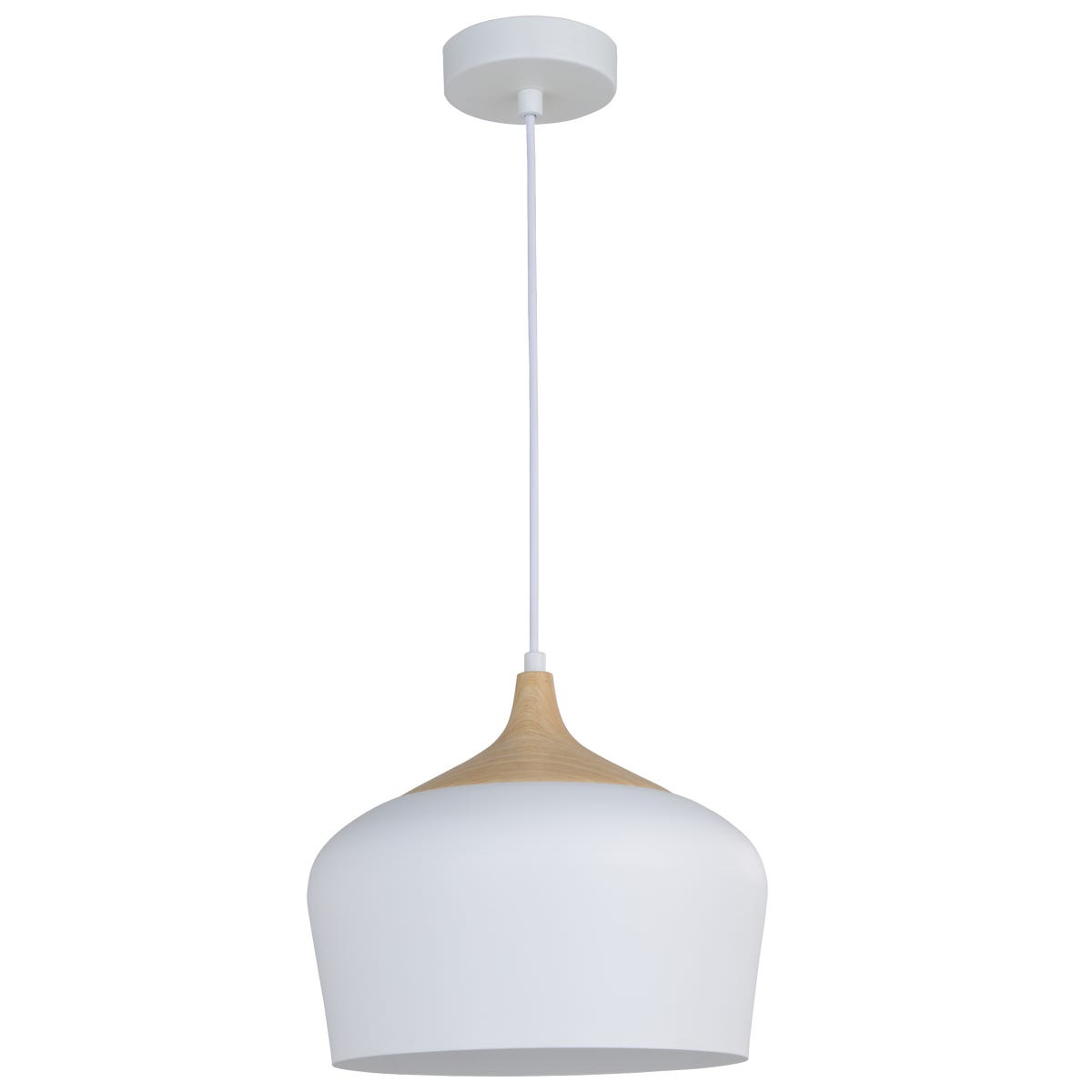 Lampa wisząca Fresno biała E27 Inspire