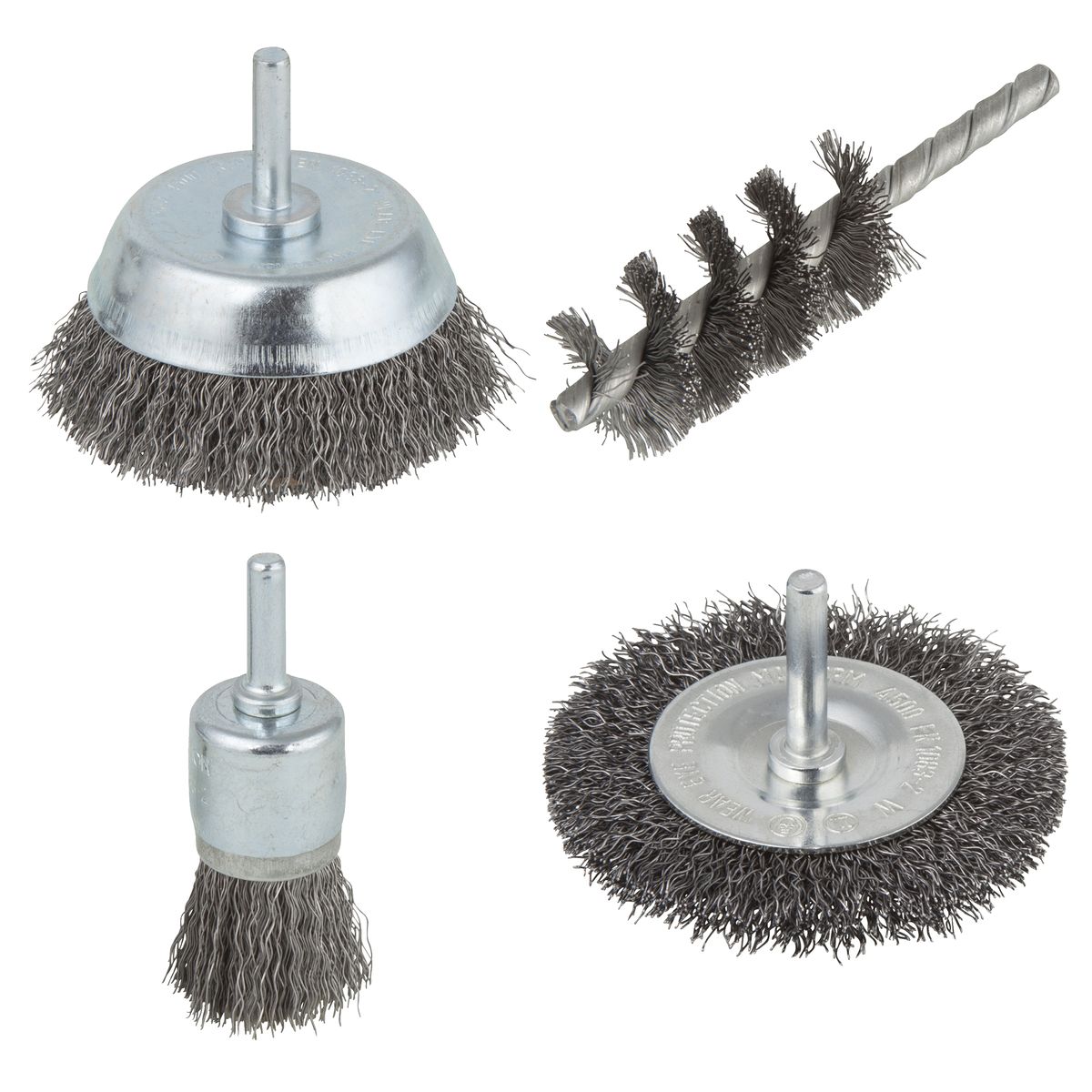 WOLFCRAFT Zestaw szczotek trzpieniowych 4 szt.