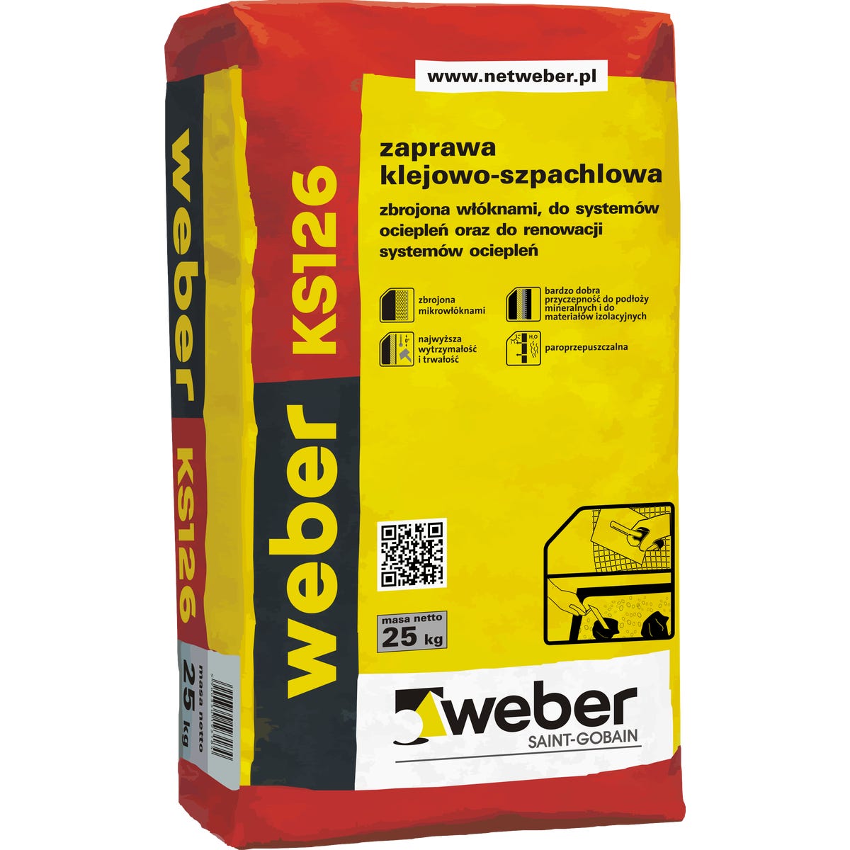 Zaprawa klejąco-szpachlowa KS 126 25 kg Weber