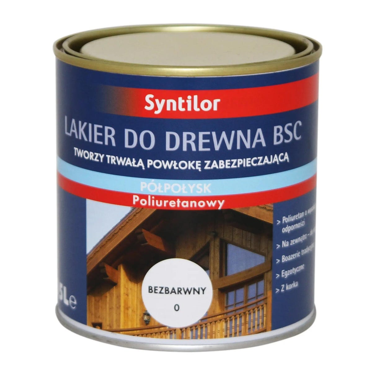 Lakier zewnętrzny do drewna BSC 0.25 l Bezbarwny Półpołysk SYNTILOR