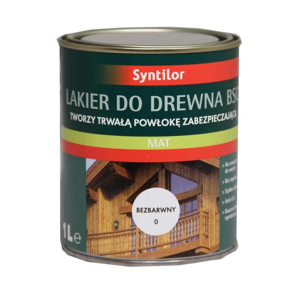 Lakier zewnętrzny do drewna BSC 1 l Bezbarwny Mat SYNTILOR