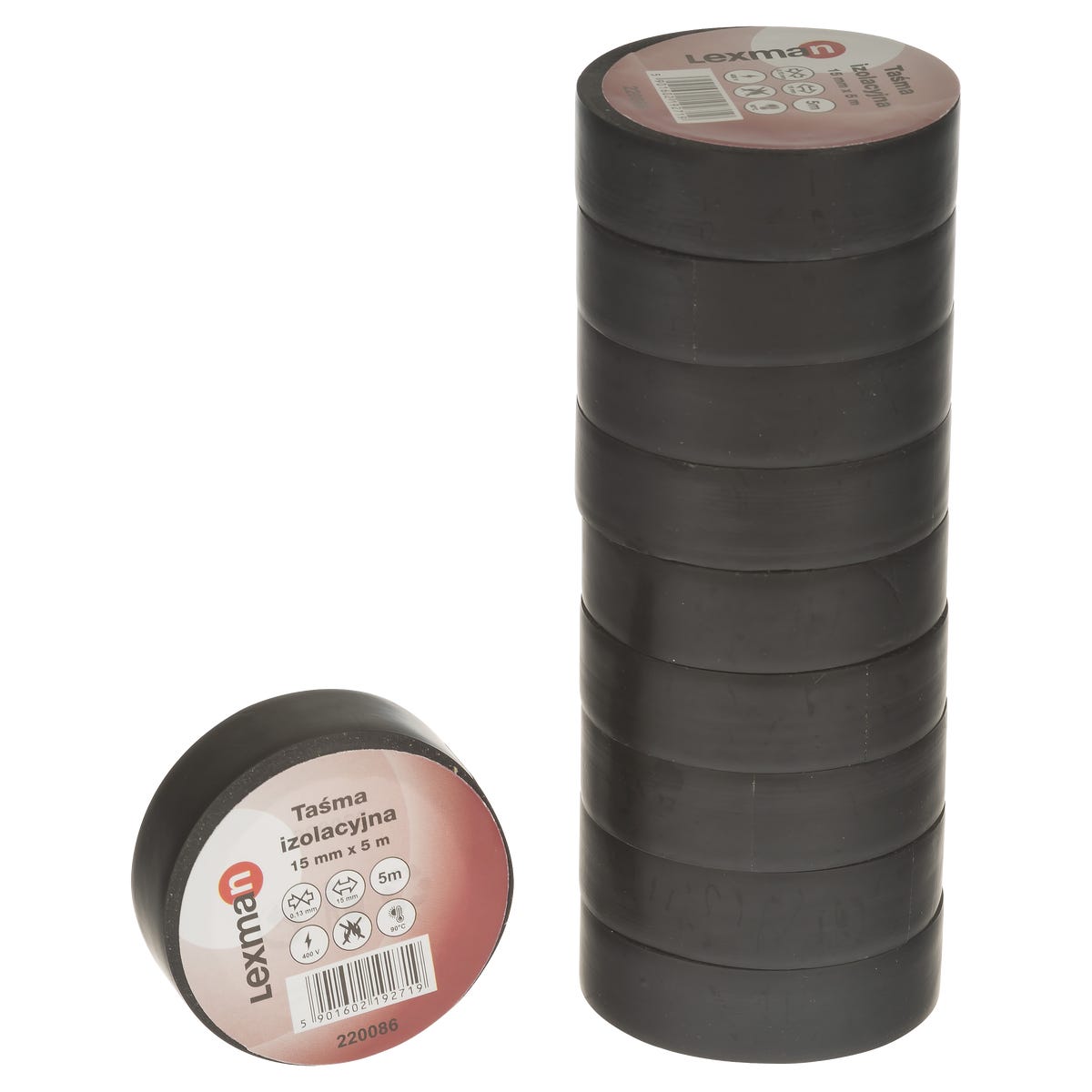 LEXMAN Taśma izolacyjna 15 mm X 5 m czarna 220086