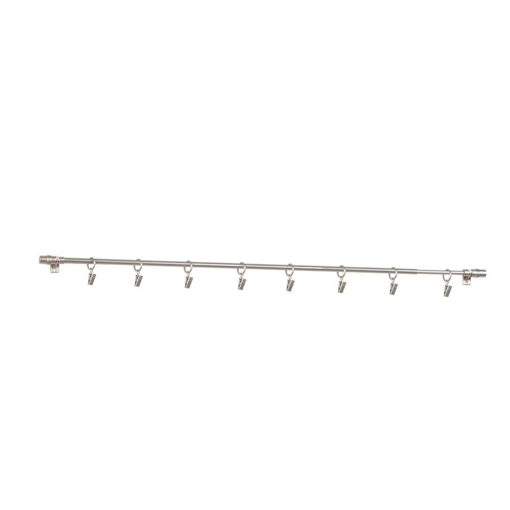 Karnisz mini do zazdrostek Cylinder 80-120 cm srebrny