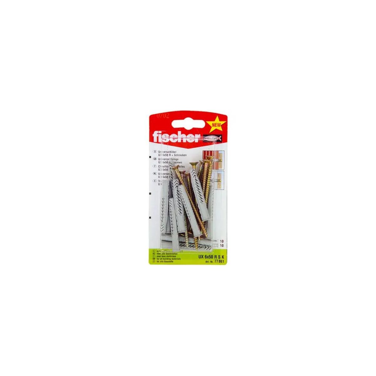 Kołek uniwersalny UX 6 x 50 mm 10 szt. Fischer