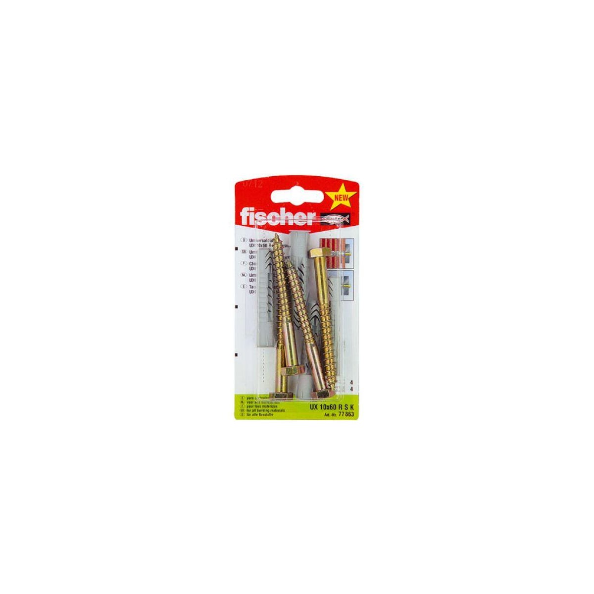 Kołek uniwersalny UX 10 x 60 mm 4 szt. Fischer