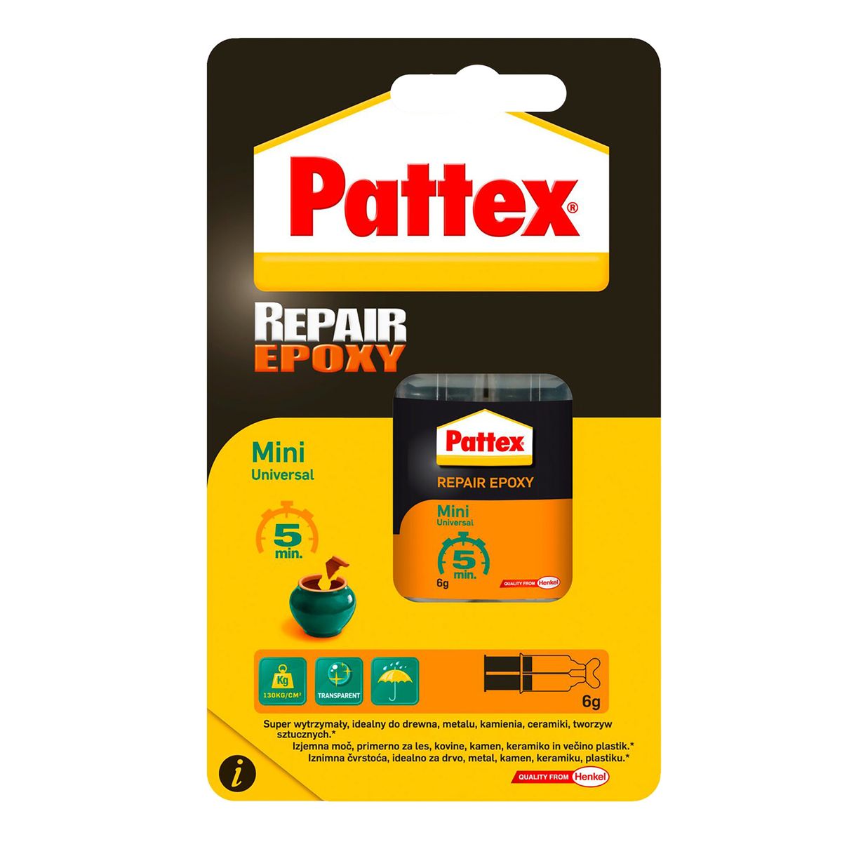 Klej reperacyjny dwuskładnikowy REPAIR EPOXY UNIVERSAL 6 ml PATTEX