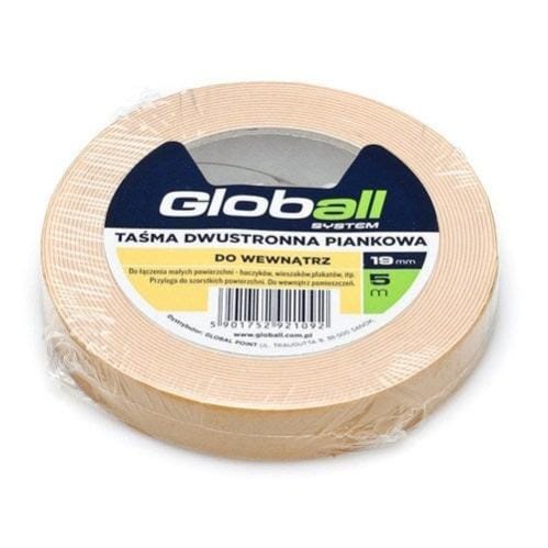 Taśma dwustronna piankowa 5 m x 19 mm GLOBALL