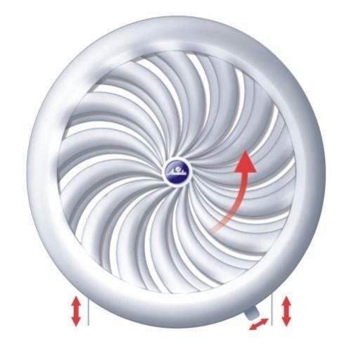 EQUATION Kratka wentylacyjna OKRĄGŁA Z ŻALUZJĄ 100-150 mm biała