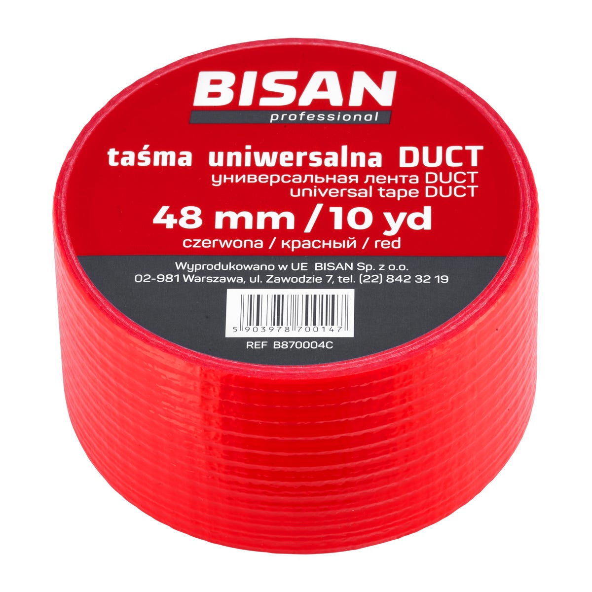 BISAN Taśma uniwersalna DUCT czerwona 48 mm/ 10mb