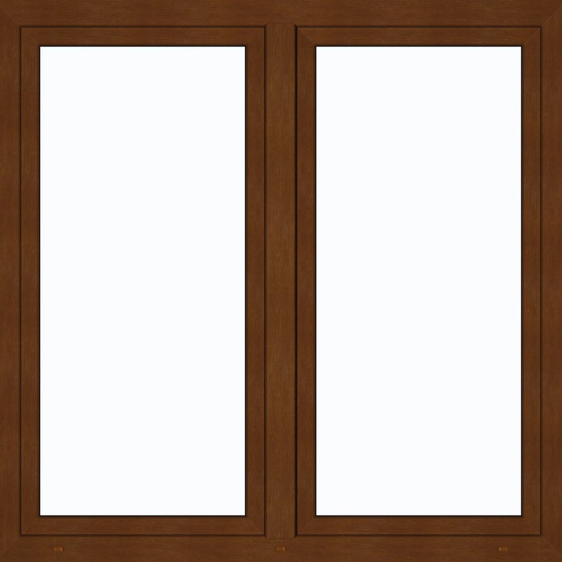 Okno PCV 2-szybowe fasadowe O35 złoty dąb 1465x1435 mm otwierane do wewnątrz lewe