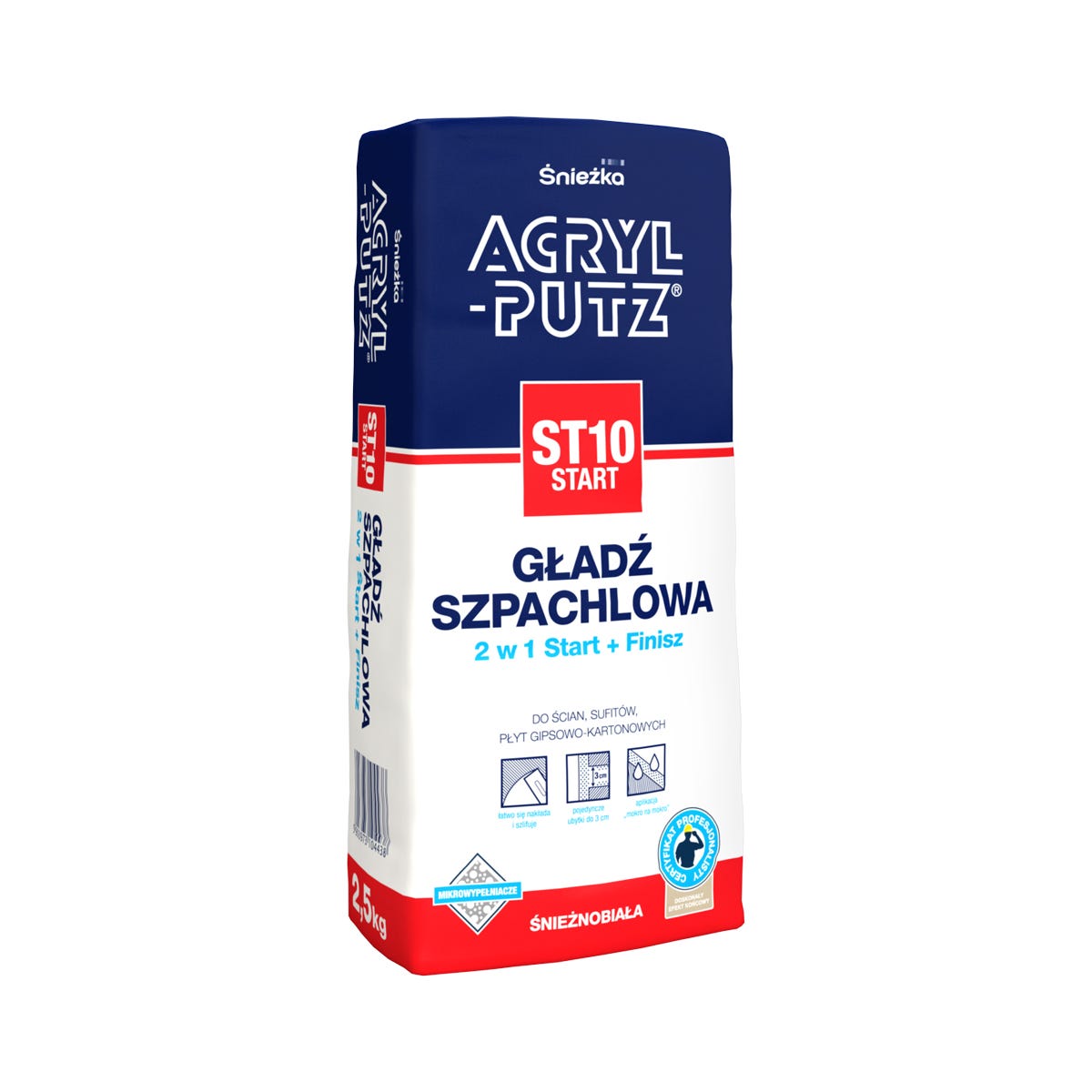 Gładź szpachlowa ACRYL-PUTZ ST10 START 2.5 kg ŚNIEŻKA
