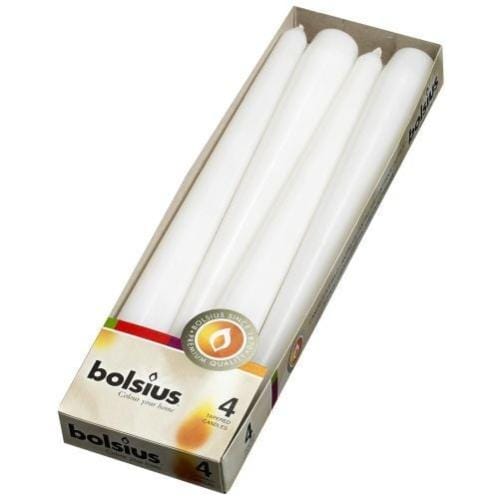 Świeca szpica biała 4 szt. Bolsius