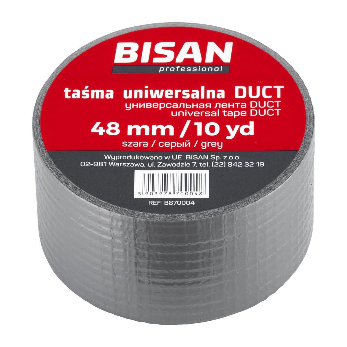 BISAN Taśma uniwersalna DUCT szara 48 mm/ 10 mb