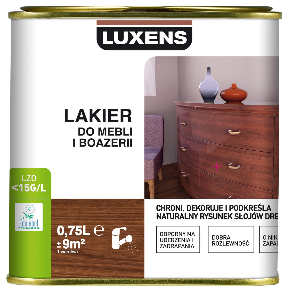 Lakier do mebli i boazerii 0.75 l Bezbarwny Mat Luxens