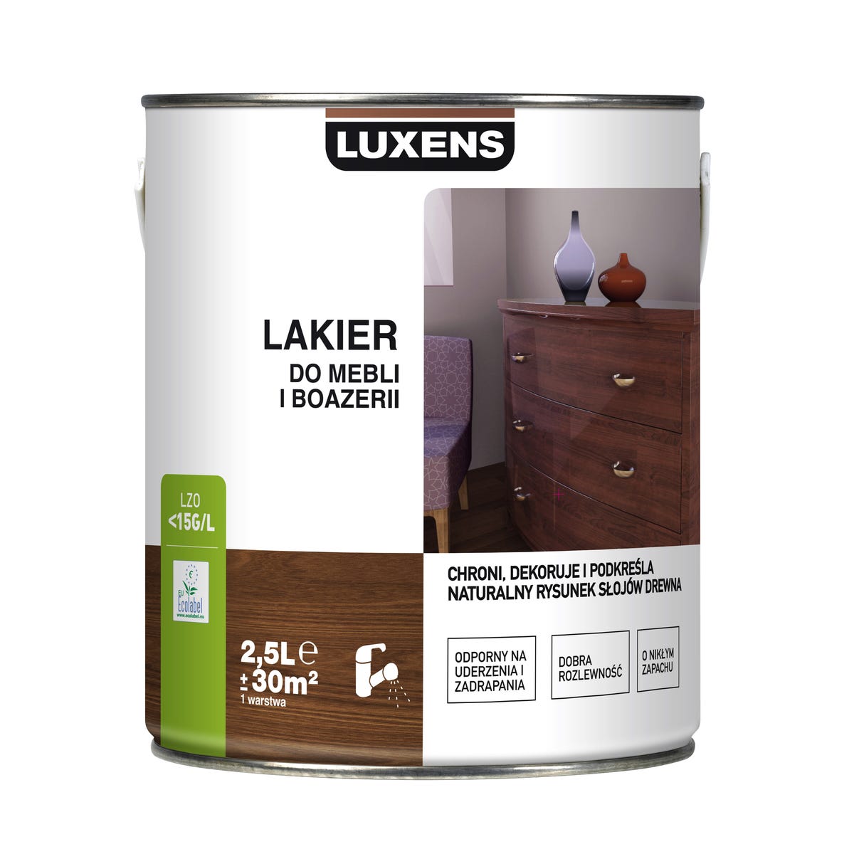 Lakier DO MEBLI I BOAZERII 2.5 l Bezbarwny Mat LUXENS