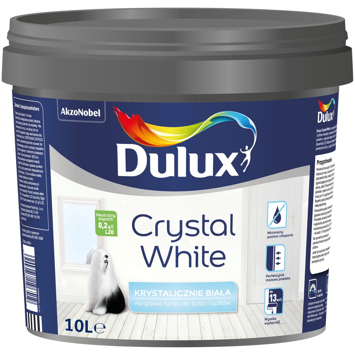 Dulux Farba Crystal White Biały 10 l