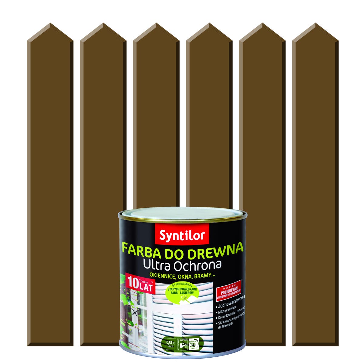 Syntilor Farba do drewna ULTRA OCHRONA 0.5 l Kasztanowy