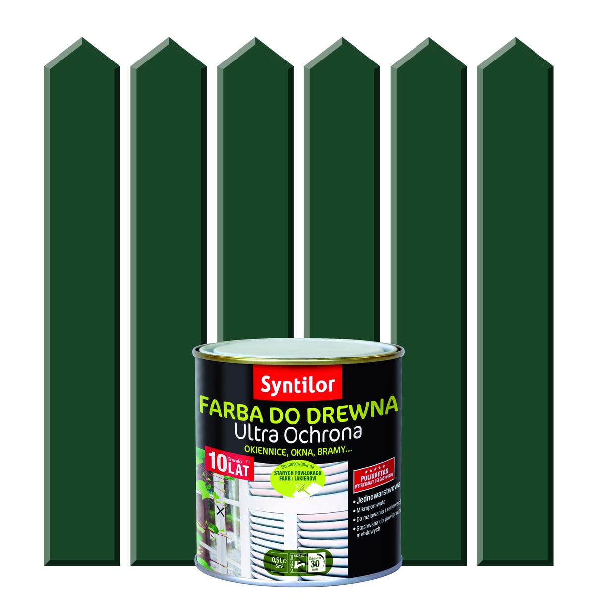 Syntilor Farba do drewna ULTRA OCHRONA 0.5 l Baskijski Zielony