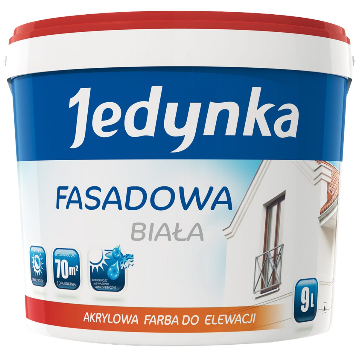 Farba do elewacji Jedynka Fasadowa 9 l Baza biała