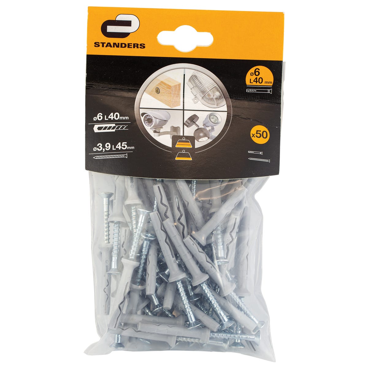 Standers Kołek  do szybkiego montażu (2) 6 x 40 mm 50 szt.