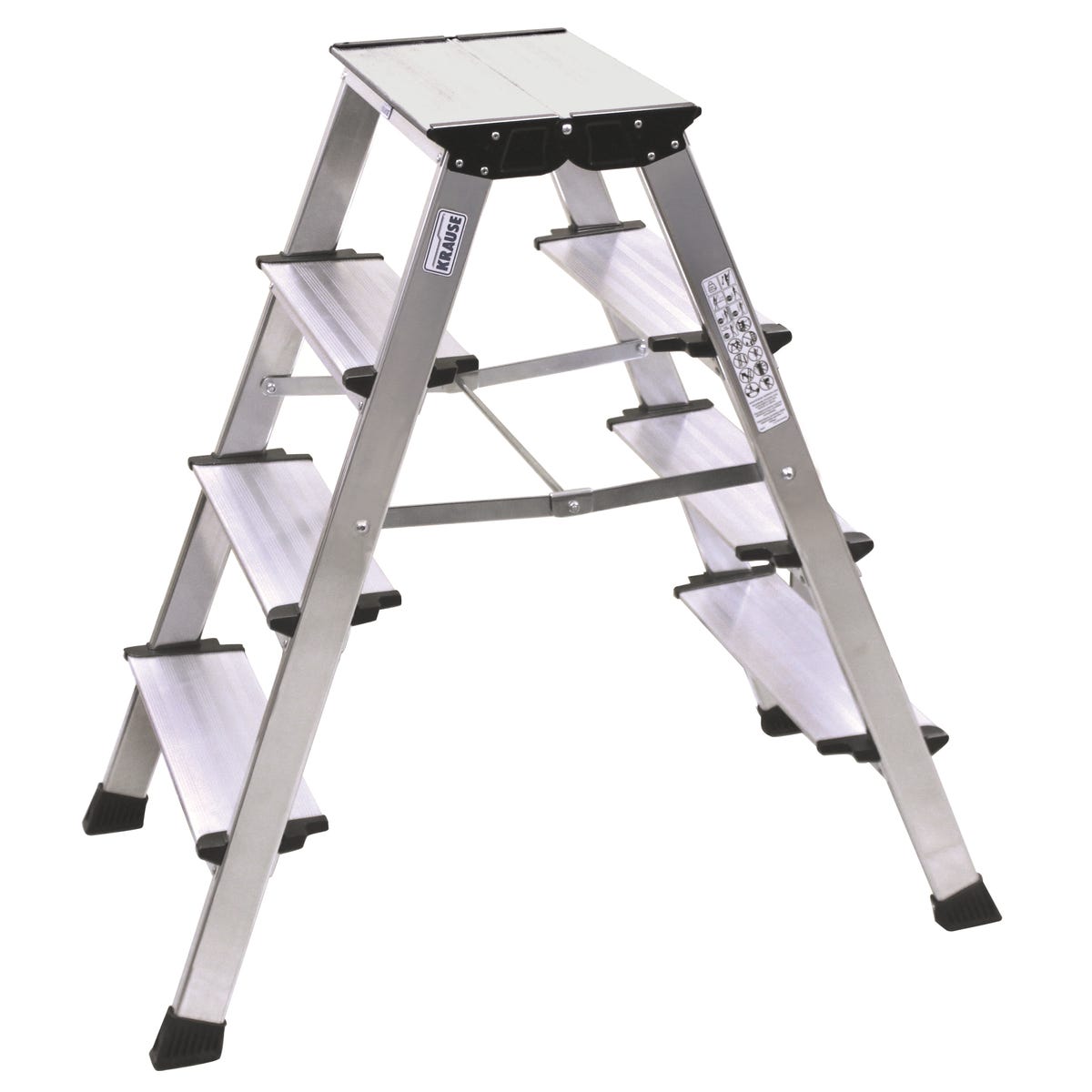 Drabina aluminiowa 4 stopnie 2-stronna Treppo Krause