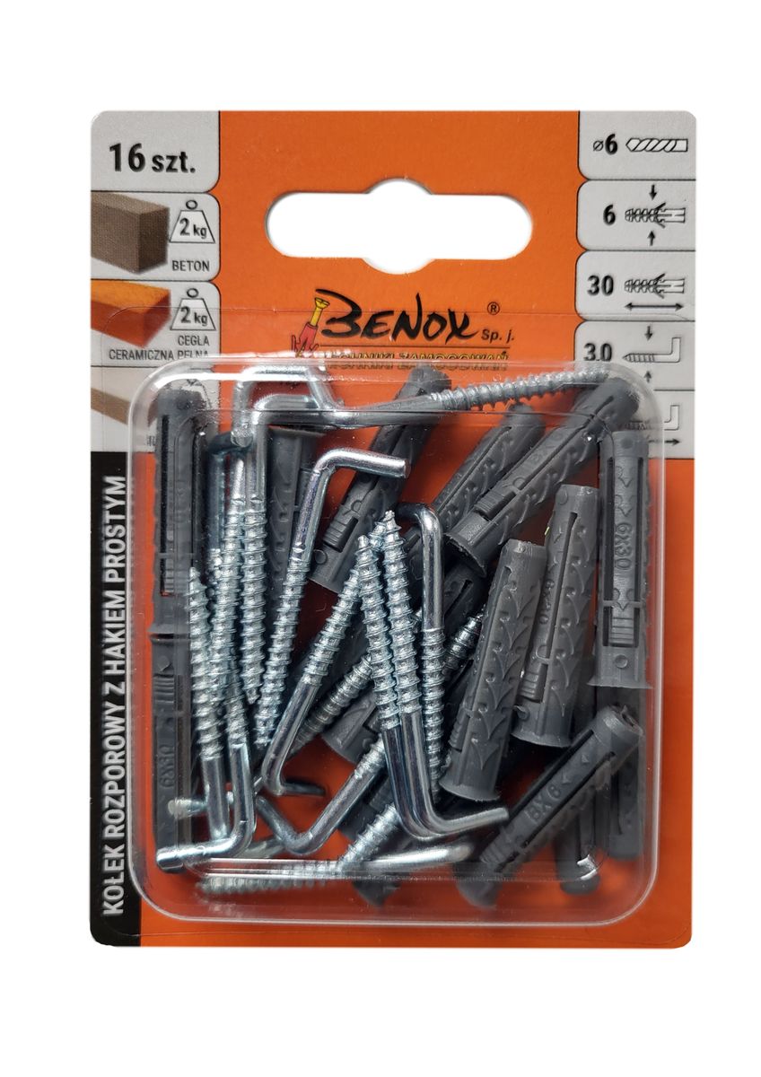 Kołek rozporowy 6 mm 16 szt. Wkręt-met