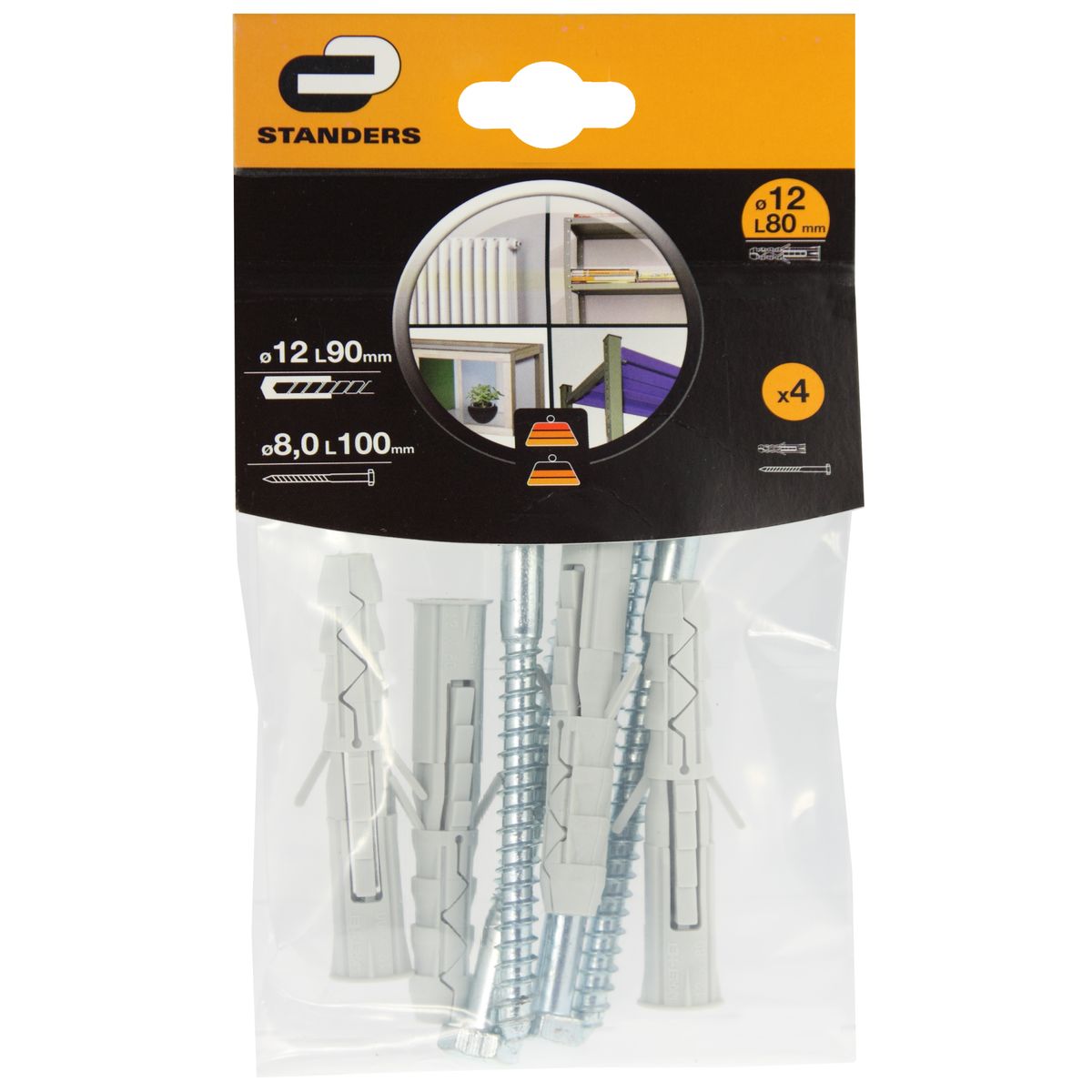 Standers Kołek  rozporowy 12 x 100 mm 4 szt.