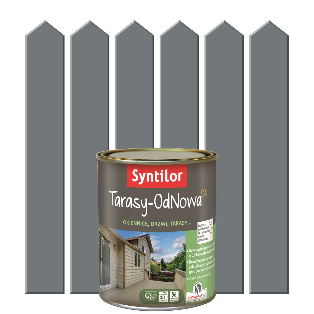 Syntilor Farba do drewna TARASY ODNOWA 0.75 l Szary Ciemny