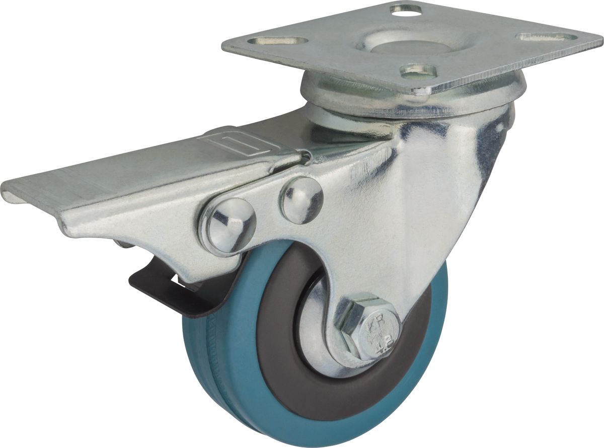 Zestaw jezdny z kołem obrotowym z hamulcem 50 mm/40 kg płyta Stahl