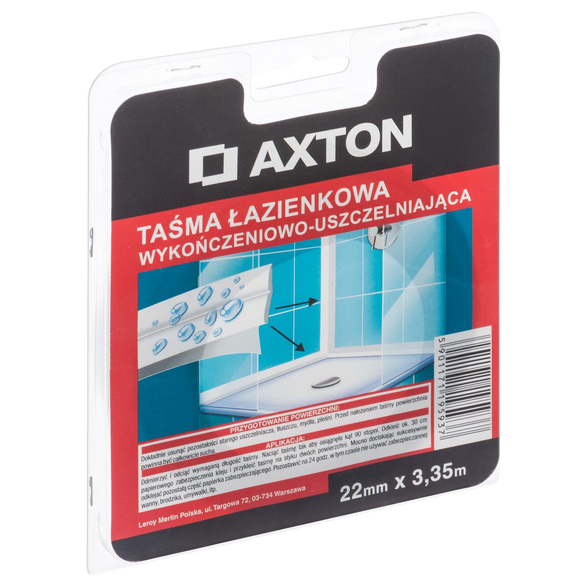 Taśma łazienkowa wykończeniowo-uszczelniająca 22 mm x 3.35 m AXTON