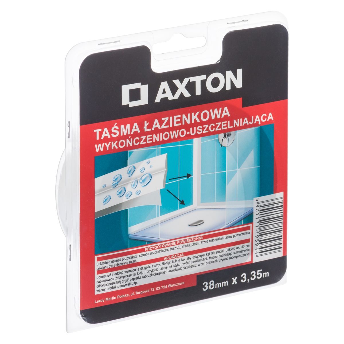 Taśma łazienkowa wykończeniowo-uszczelniająca 38 mm x 3.35 m AXTON