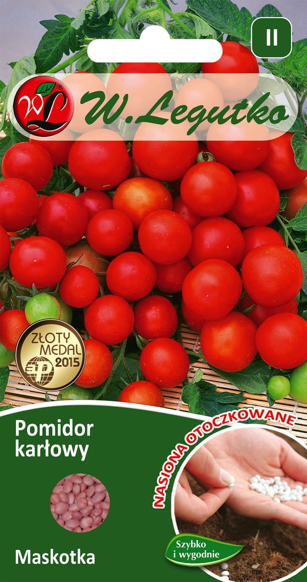 Pomidor gruntowy karłowy Maskotka nasiona otoczkowane 100szt. W. Legutko