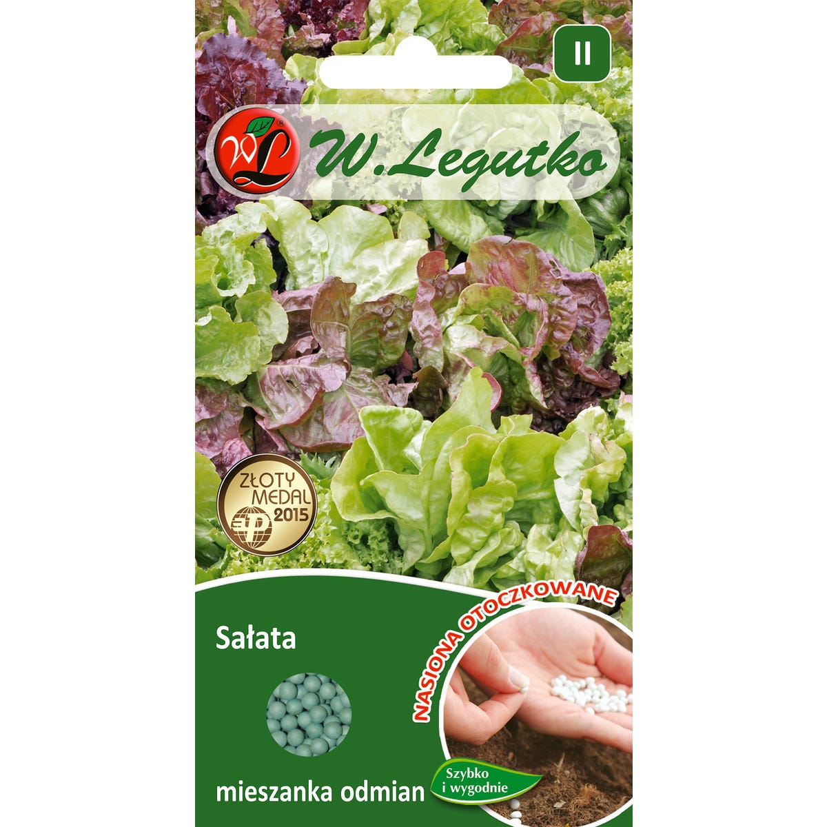 Sałata mieszanka odmian nasiona otoczkowane W. Legutko