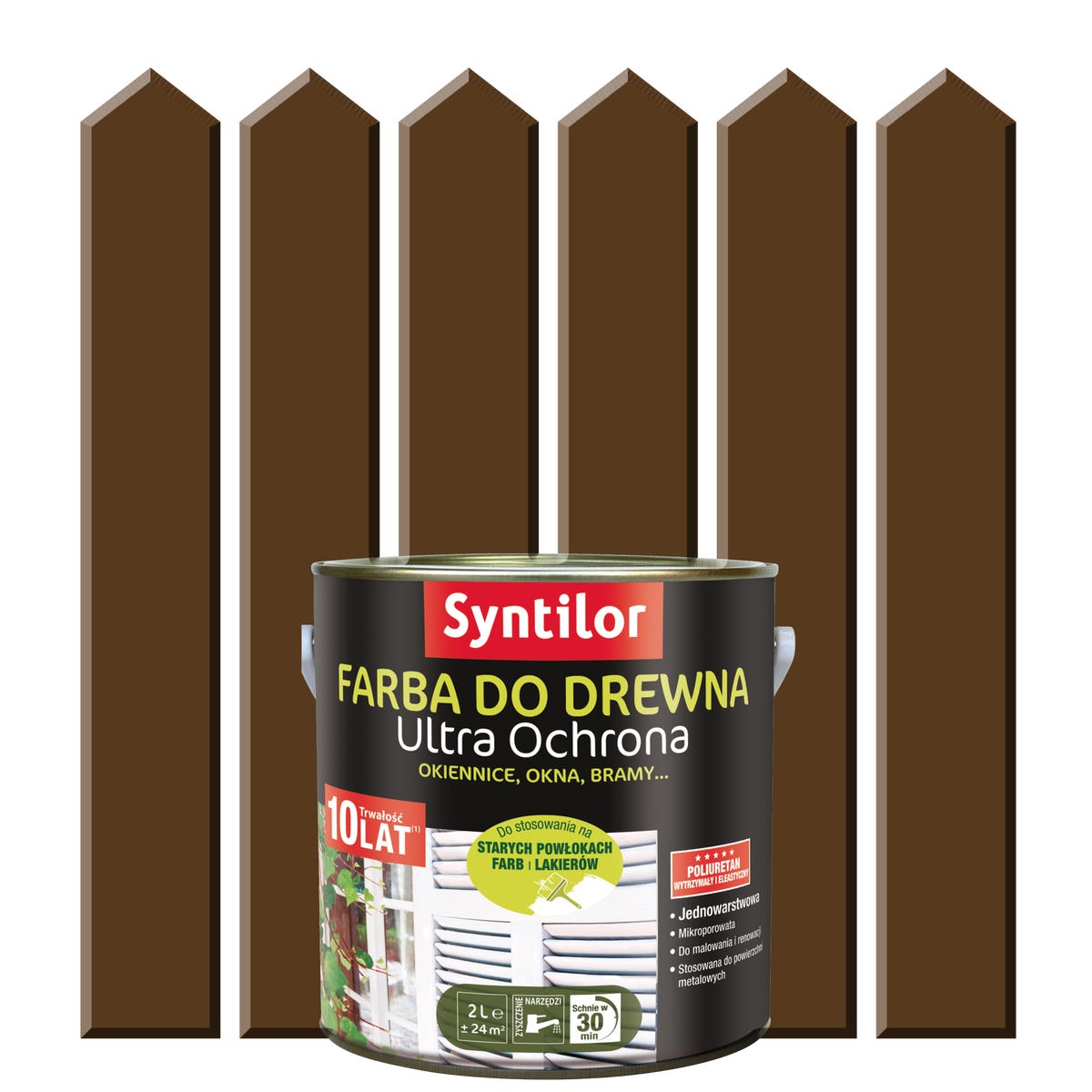 Syntilor Farba do drewna ULTRA OCHRONA 2 l Brązowy