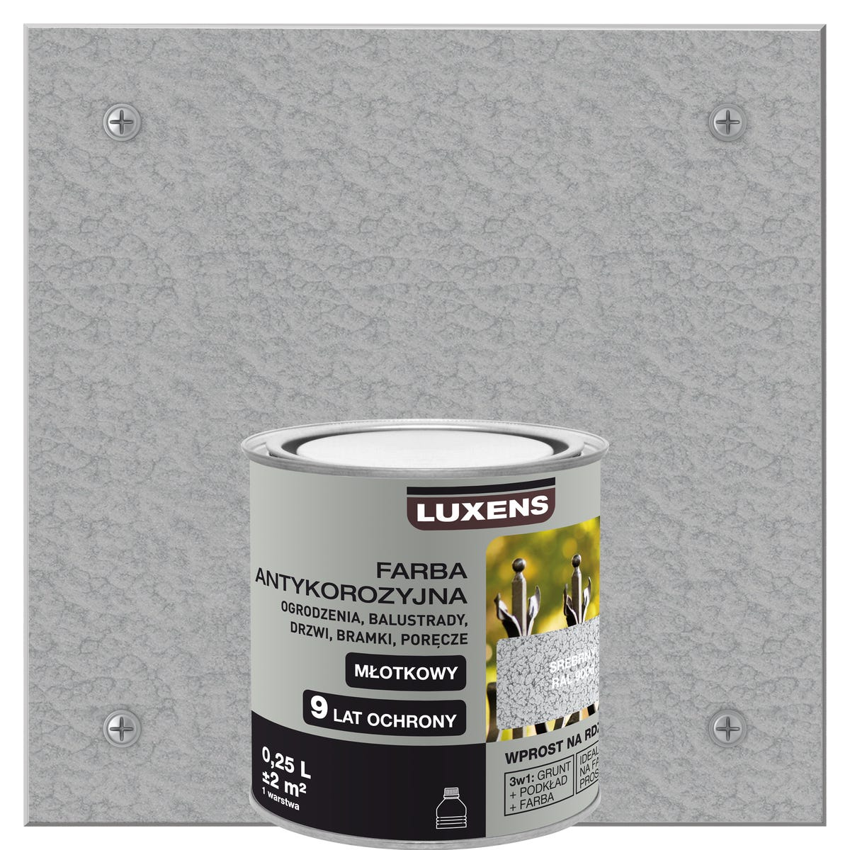 Farba antykorozyjna 0.25 l srebrny Młotkowy LUXENS