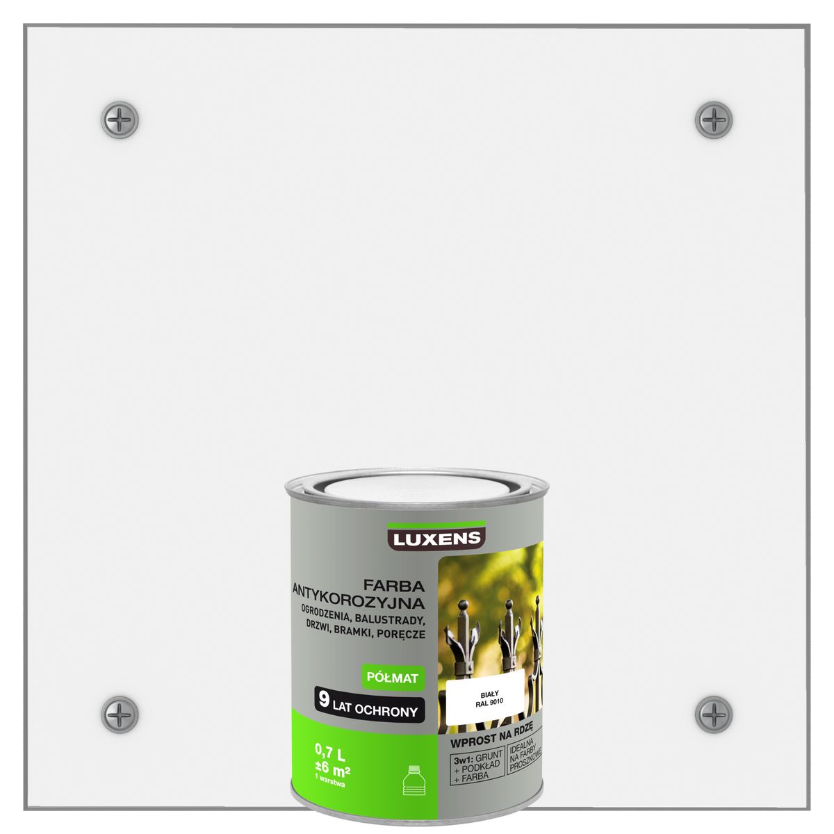 Farba antykorozyjna 0.7 l Biały Półmat LUXENS