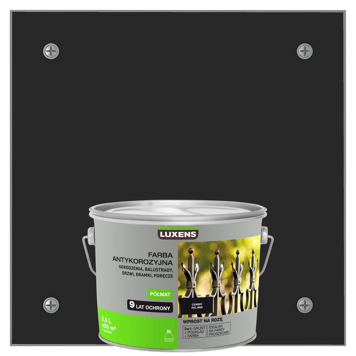 Farba antykorozyjna 2.5 l Czarny Półmat LUXENS