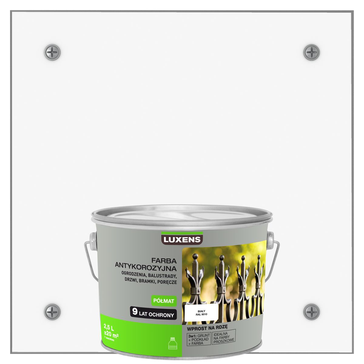 Farba antykorozyjna 2.5 l Biały Półmat LUXENS