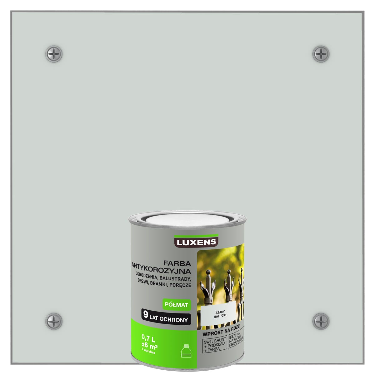 Farba antykorozyjna 0.7 l Szary Półmat LUXENS
