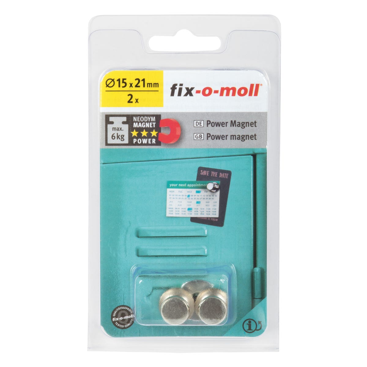 Magnes 15 x 21 mm 3562821 2 szt. Fix-O-Moll
