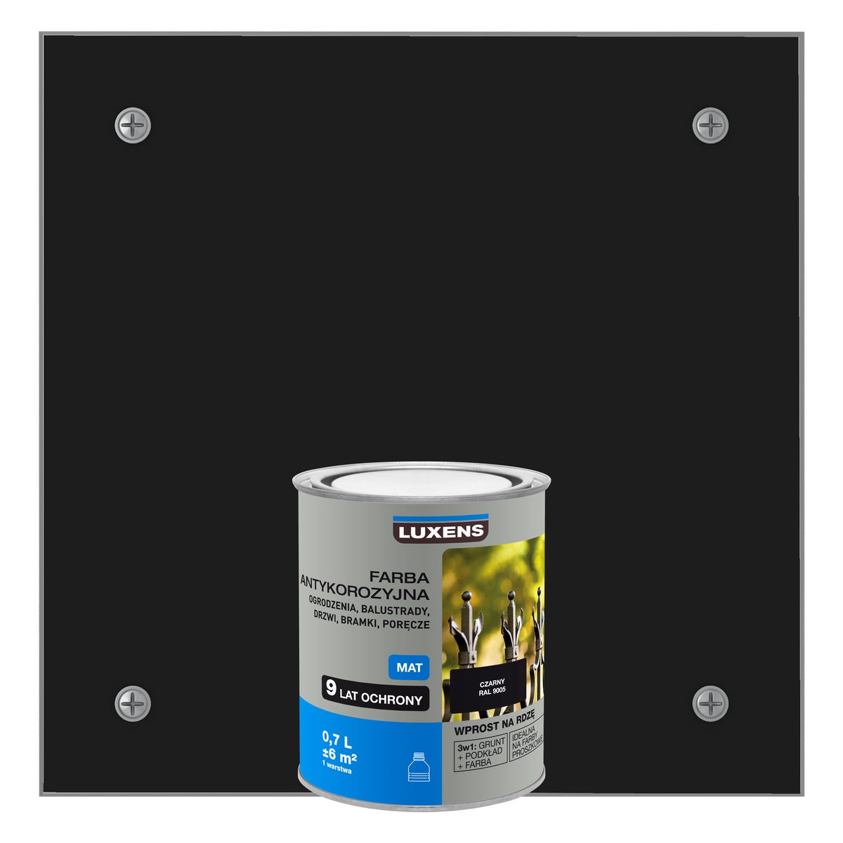 Farba antykorozyjna 0.7 l Czarny Mat LUXENS