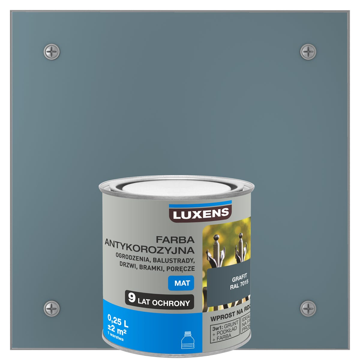 Farba antykorozyjna 0.25 l Grafitowy Mat LUXENS