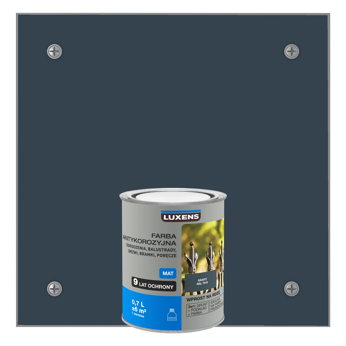 Farba antykorozyjna 0.7 l Grafitowy Mat LUXENS