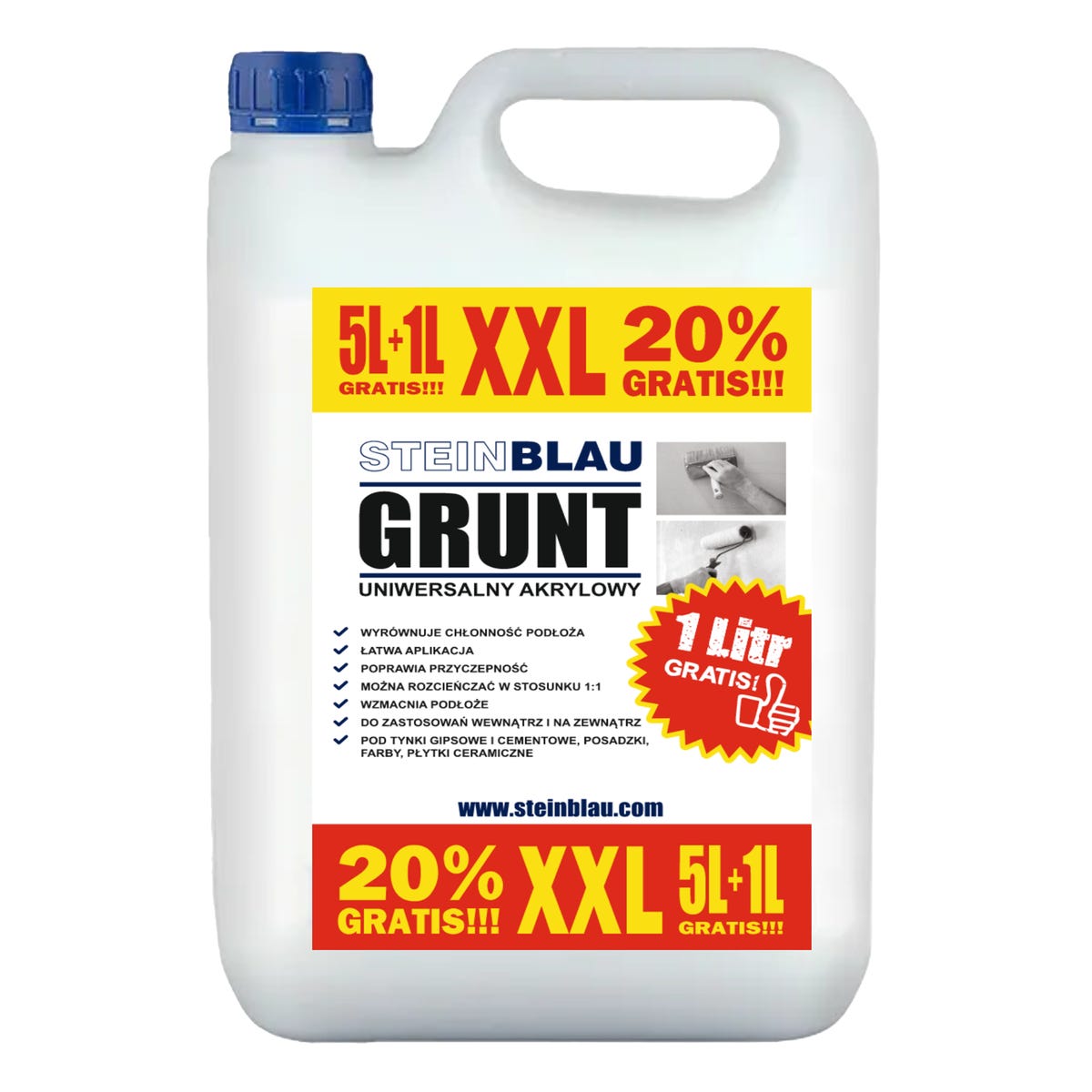 Grunt uniwersalny akrylowy Perfect 5 l + 1 l gratis Steinblau